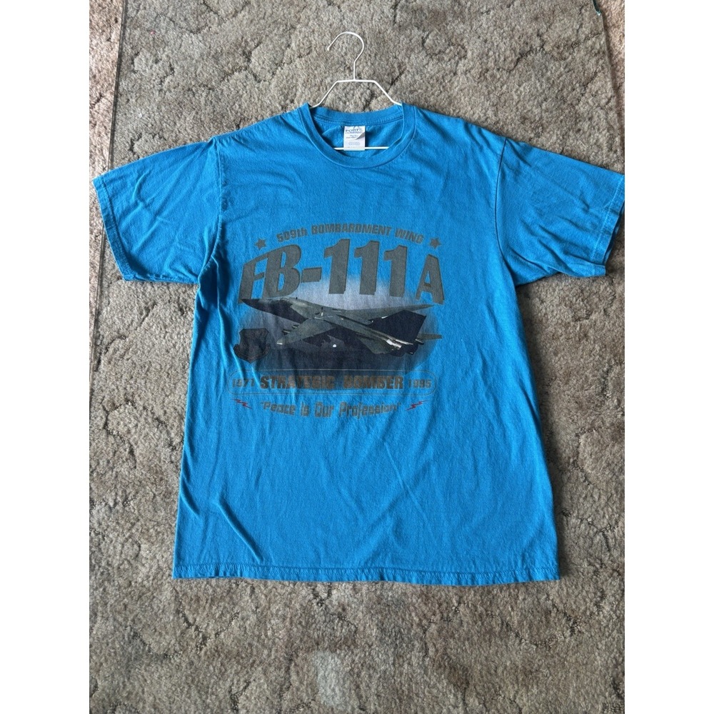 Port & Company T-Shirt Mens M Blue Good FB-111A Strategic Bomber Pease AFB